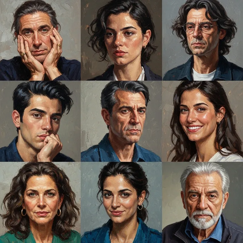 Vibrant Oil Paint Portraits of Diverse Faces Vibrant Oil Paint Portraits of Diverse Faces