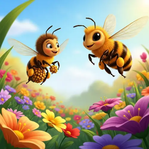 Colorful Children's Book with Energetic Female Bee Protagonist