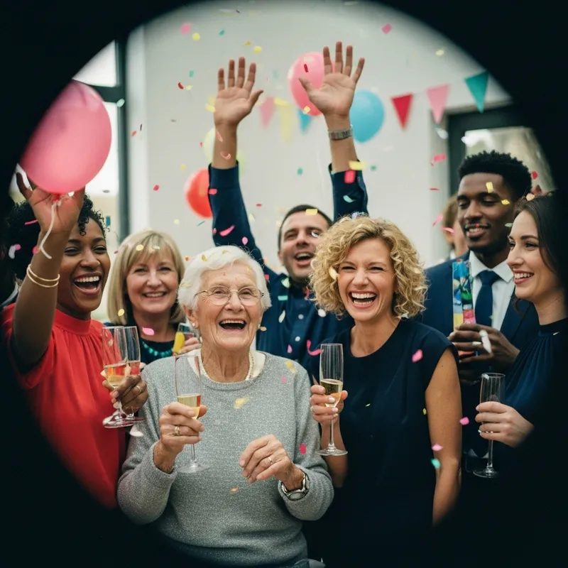 Vintage Retirement Party Scene | Nostalgic Film Celebration