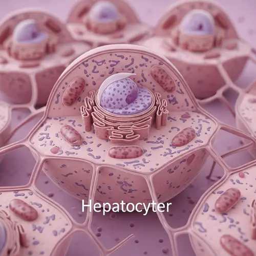 Detailed Hepatocyte Illustration: Liver Cell Anatomy