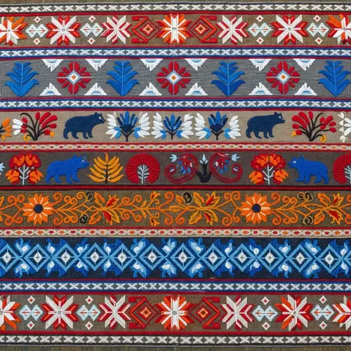 Siberian Pattern: Intricate Embroidery in Traditional Folk Art