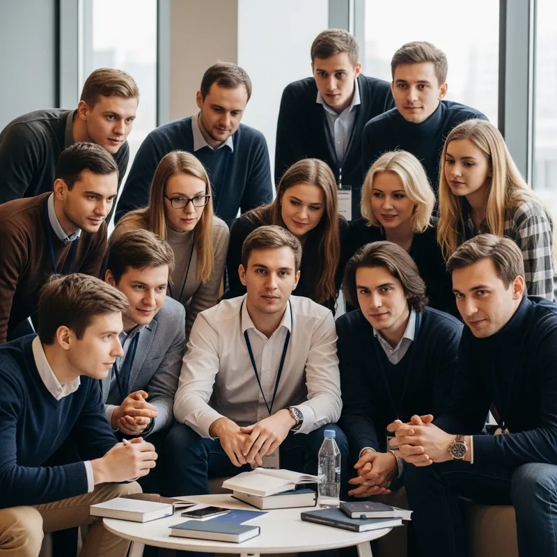 Russian Master's Students in Group Discussion