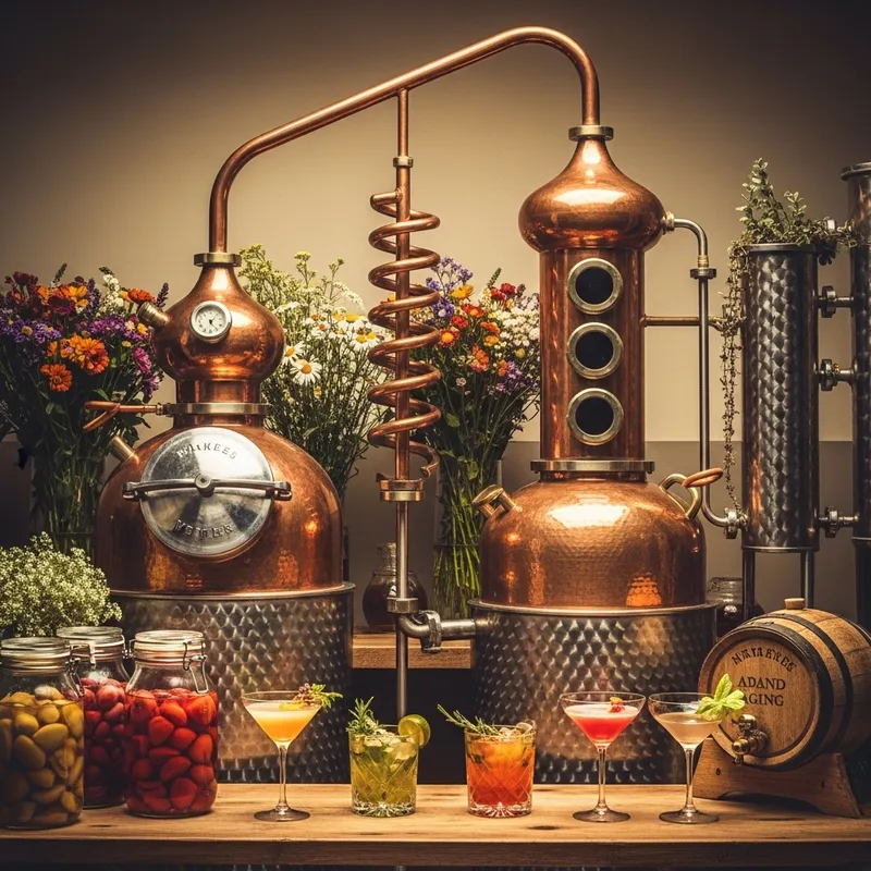 Copper Distillation: Elegance of Golden Ratio in Spirals