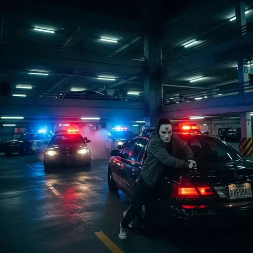 Thrilling Night Chase in Multi-Story Carpark - Police Pursuit