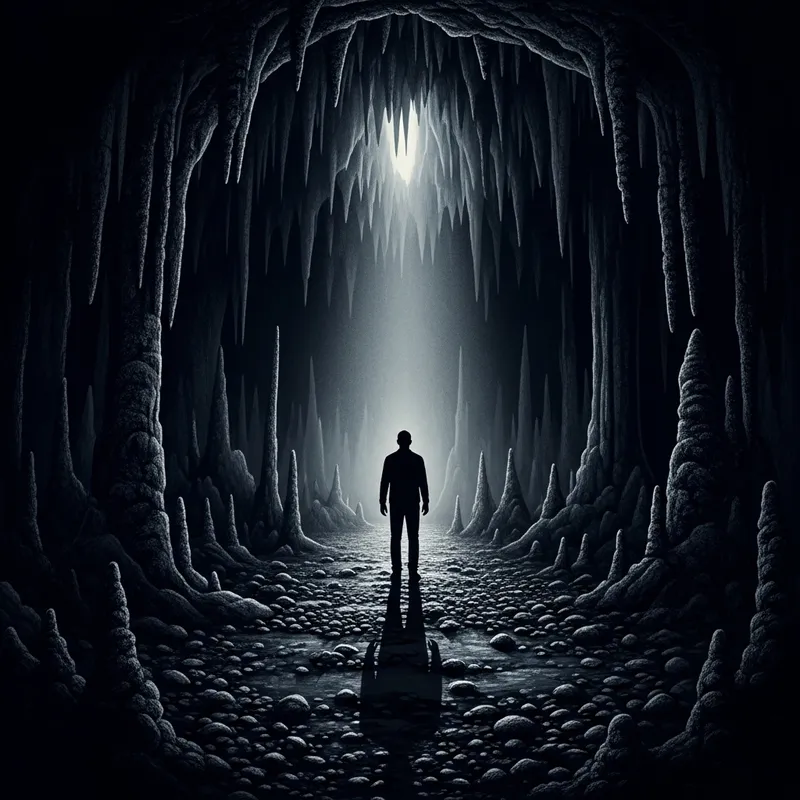 Man's Shadow: Alone in Cave Allegory