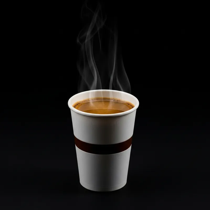 Bold Americano Coffee in Disposable Cup - Minimalist Design