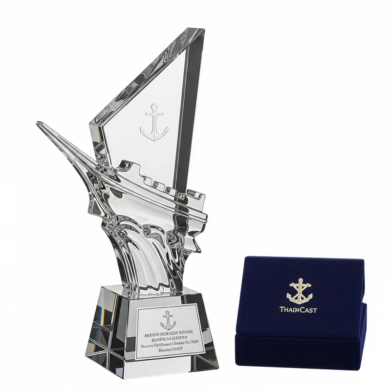 Elegant Crystal Mariner Ship Trophy Design Elegant Crystal Mariner Ship Trophy Design