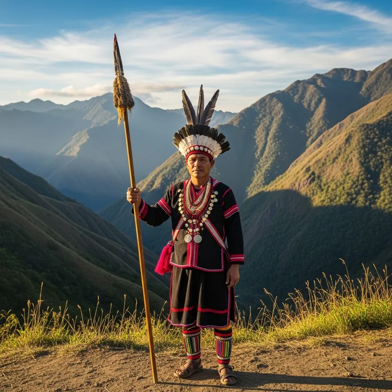 Igorot Man Amidst Majestic Mountains Igorot Man Amidst Majestic Mountains