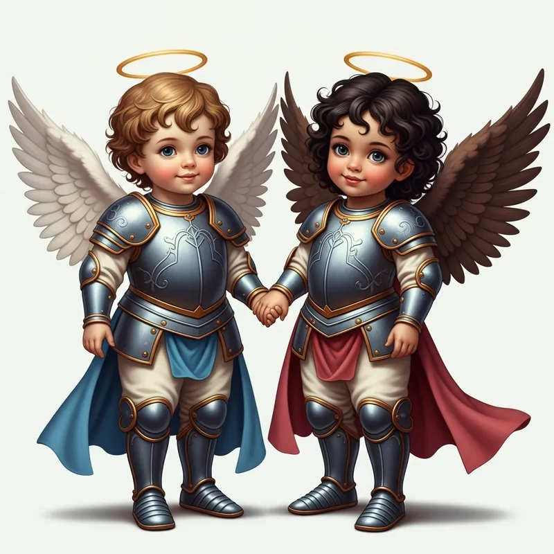 Smiling Armor Little Angels | Fair Skin Boy & Morena Girl