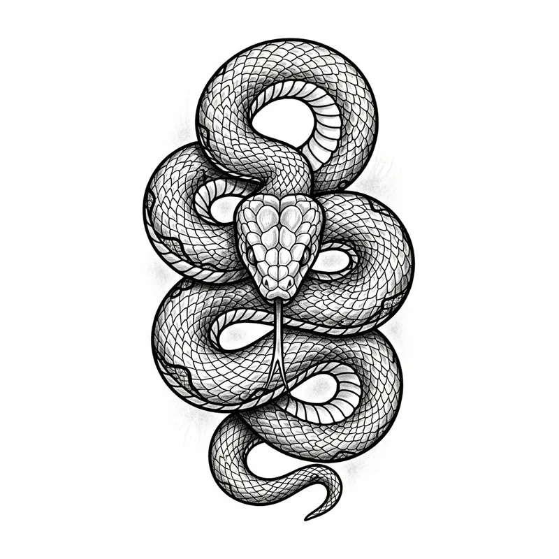 Sketch Snake Tattoo Design: Hypnotic Realism Sketch Snake Tattoo Design: Hypnotic Realism