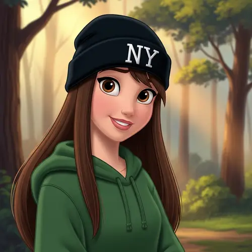 Disney Princess with Brown Eyes and Long Straight Dark Brown Hair