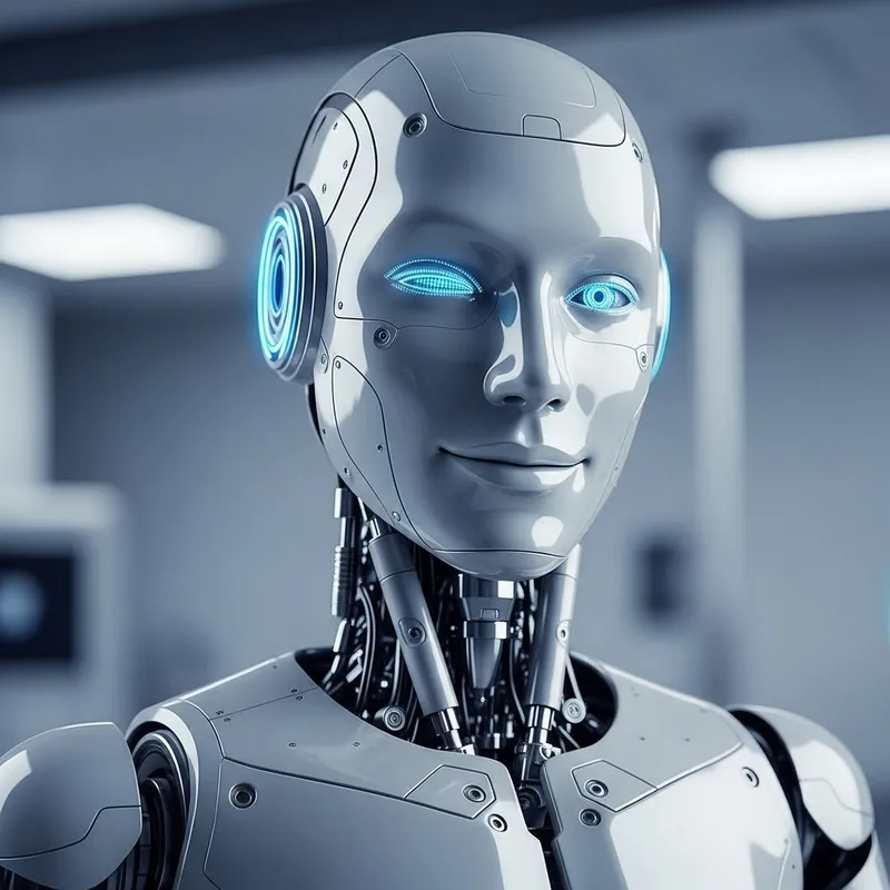 Sleek Metallic AI Robot with Ethereal Lighting | High-Speed Capture Sleek Metallic AI Robot with Ethereal Lighting | High-Speed Capture