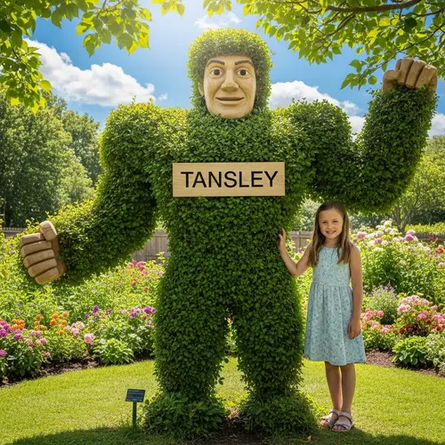 Young Girl with Masculine Tansley Shrub | Outdoor Sunny Day