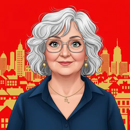 Polish Descent European Woman Portrait | Age 55 | Silver Curly Hair