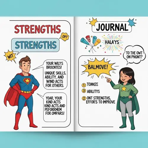 Positive Superhero Journal Page Celebrating Child's Strengths