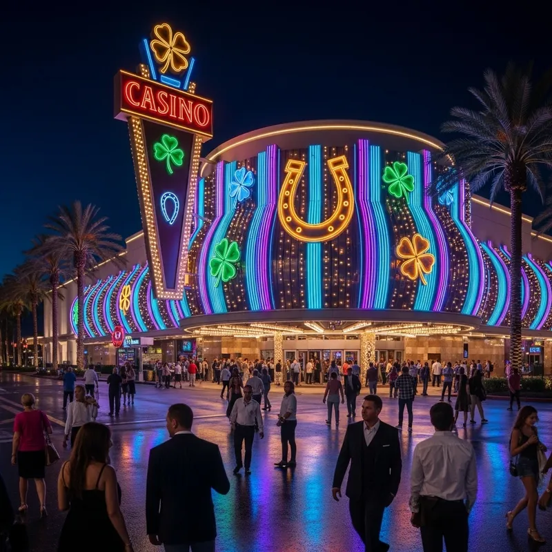 Vivid Neon Casino Night | Dynamic Scene
