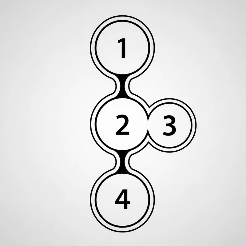 Vertical List of Connected Circles for Number Display