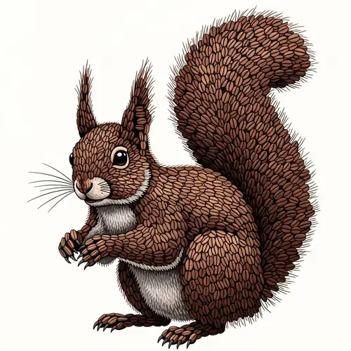 Squirrel Made of Coffee Beans: Artful Creation