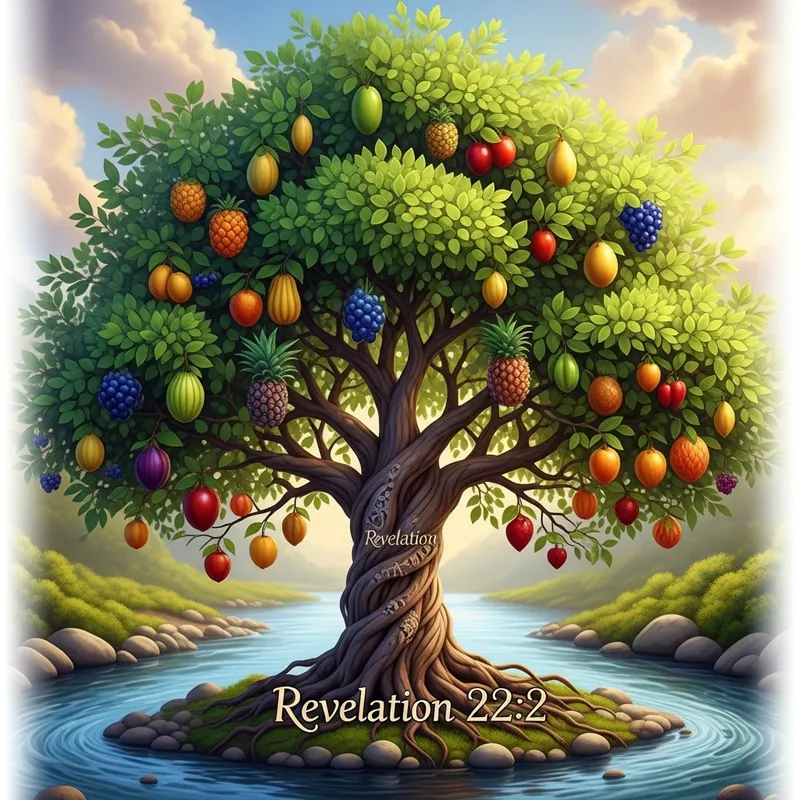 Vibrant Tree of Life Inspired by Revelation 22:2