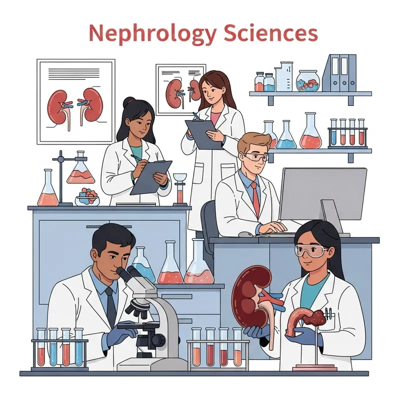 Nephrology Research Team in Laboratory - Multicultural Scientists at Work Nephrology Research Team in Laboratory - Multicultural Scientists at Work