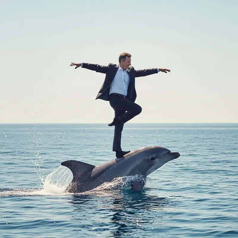 Gerry Scotti Dancing with Dolphin