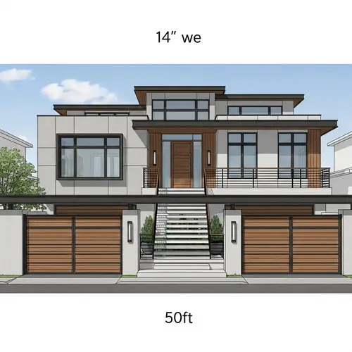 Modern House Design with Grand Gate and Staircase | 14x50 ft