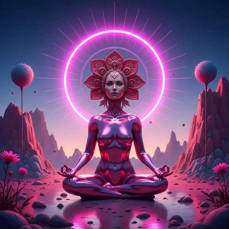 Surreal Floral Humanoid Landscape Art