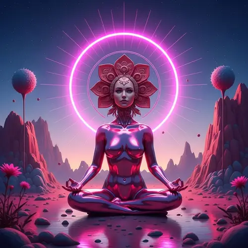 Surreal Floral Humanoid Landscape Art