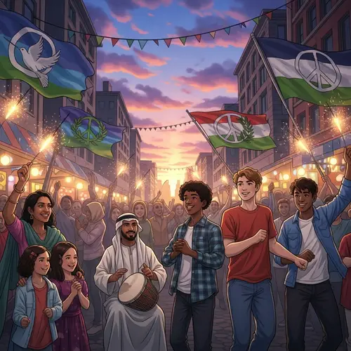 Celebrating Unity and Triumph in a Diverse City Setting