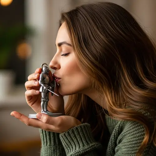 Giantess Woman Kissing Miniature - Expressing Affection