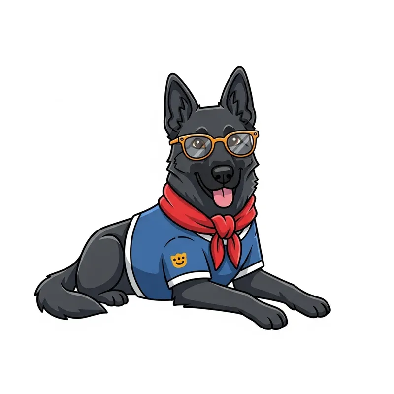 Dark Grey Swedish Shepherd Cartoon for Instagram Logo