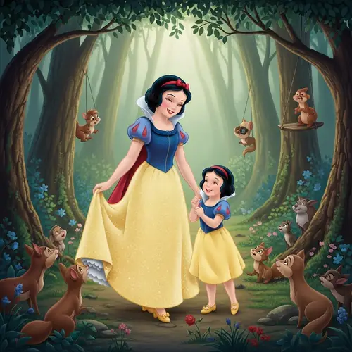 Snow White and Daughter - Magical Fairytale Scene