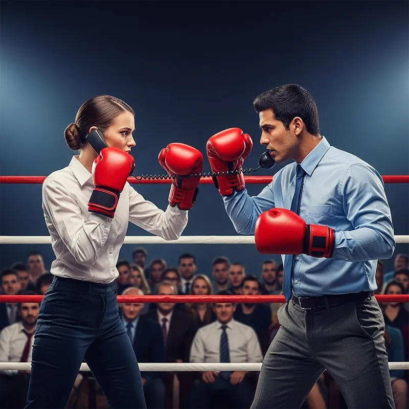 Sales Showdown: Phone Battle in the Ring Spectacle
