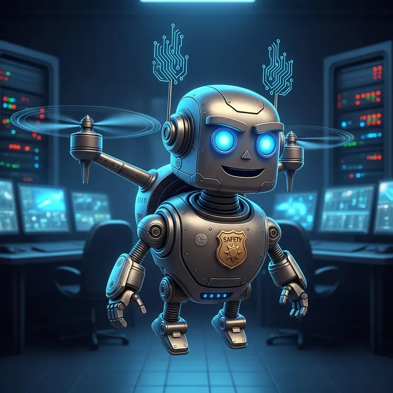 Innovative Robot Mascot for Security Drones