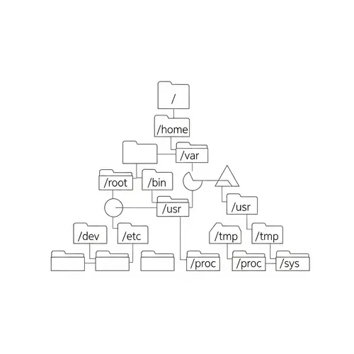 Minimalist Linux File System Structure | Abstract Geometric Shapes