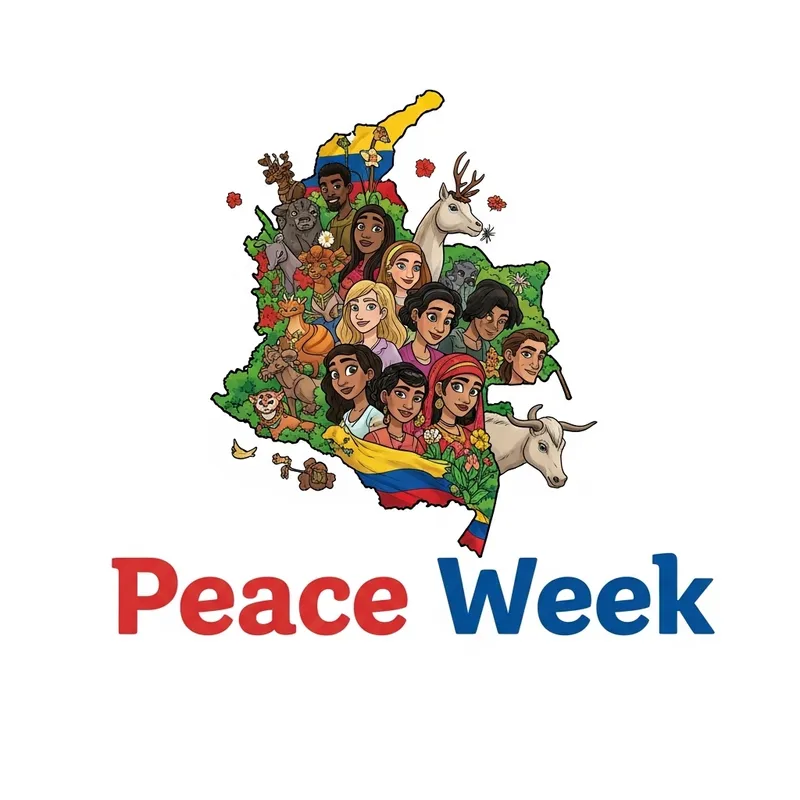 Vibrant Logo for Peace Week in Colombia