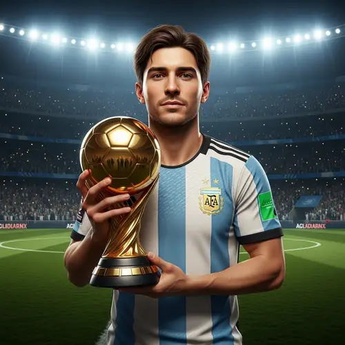 Top Male Football Player with Golden Ball Trophy