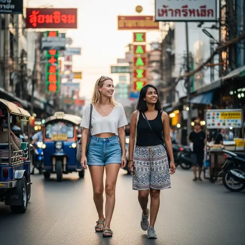 Trendy Thai Girls in Pattaya | Casual Shorts Fashion