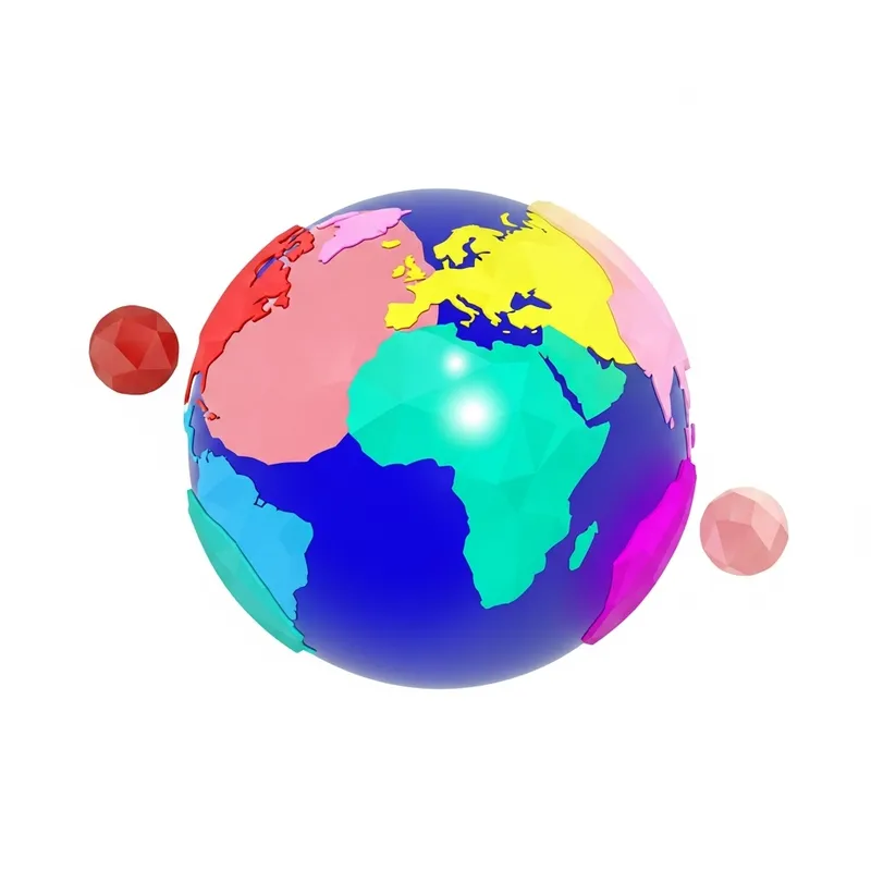 Colorful Alien Planet with Vibrant Continents