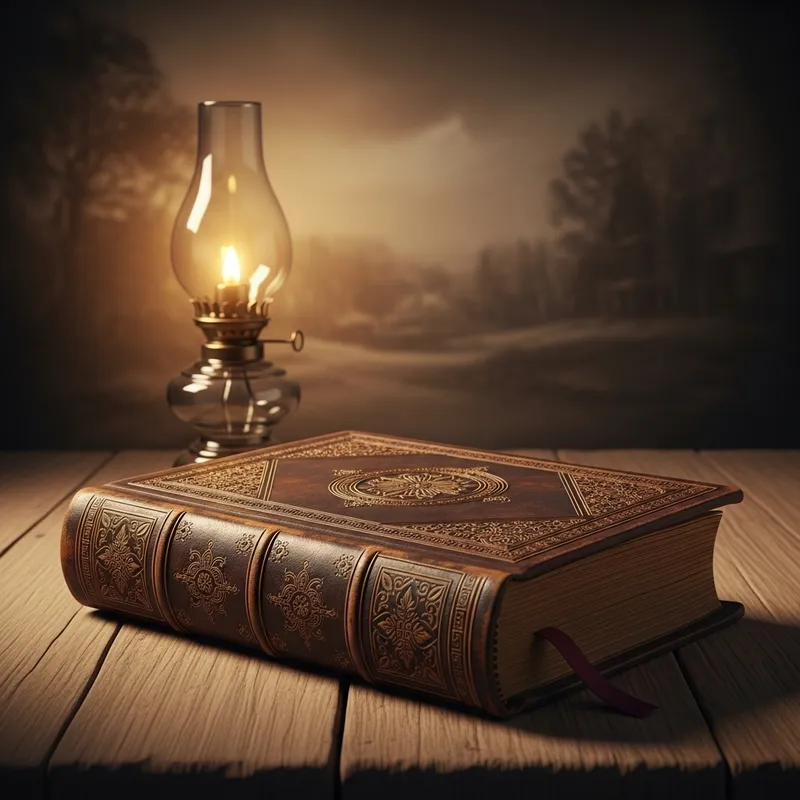 Antique Bible on Aged Wooden Table | Sacred Elegance