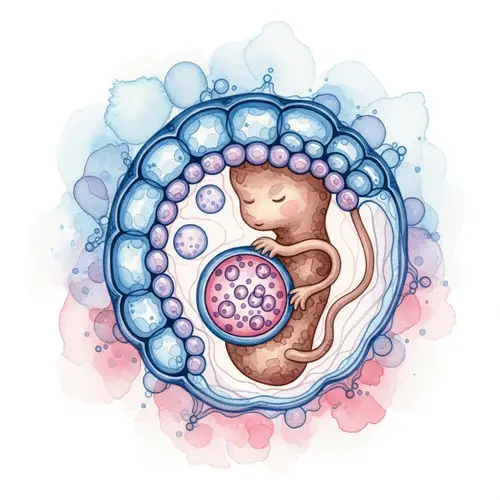 Watercolor Logo Stage 5 Embryo Illustration