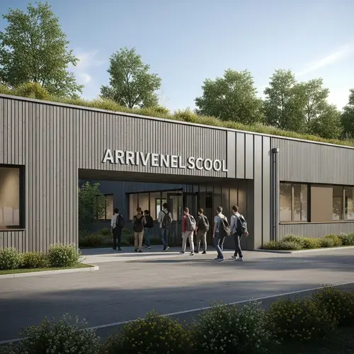 Unique Tree-Like School Building with Green Roof | School Name