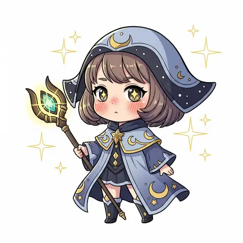 Lauriel Chibi Character | Magical Robe & Staff