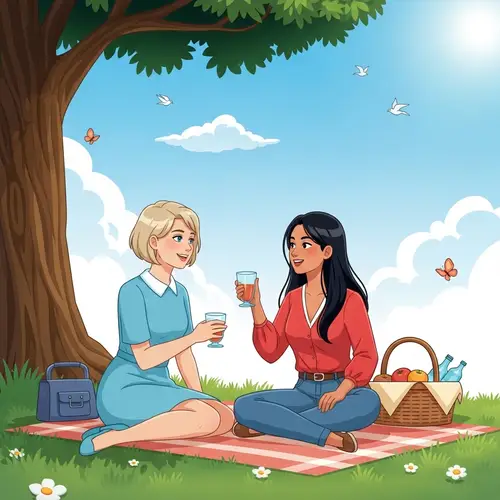 Quality Time with Friends: Relaxing Under a Tree