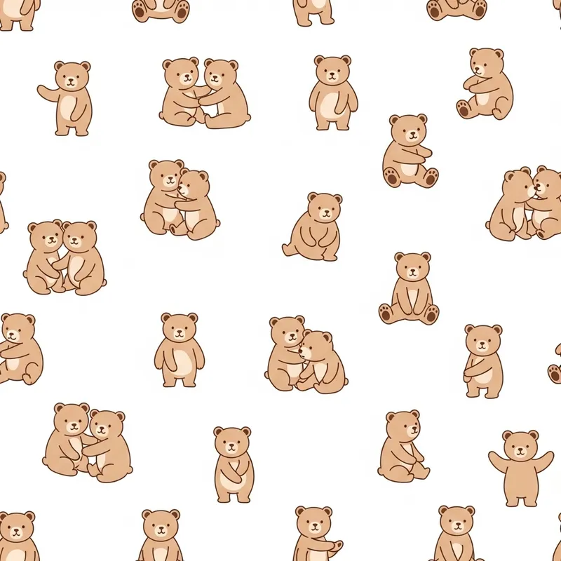 Minimal Little Bears Background Pattern