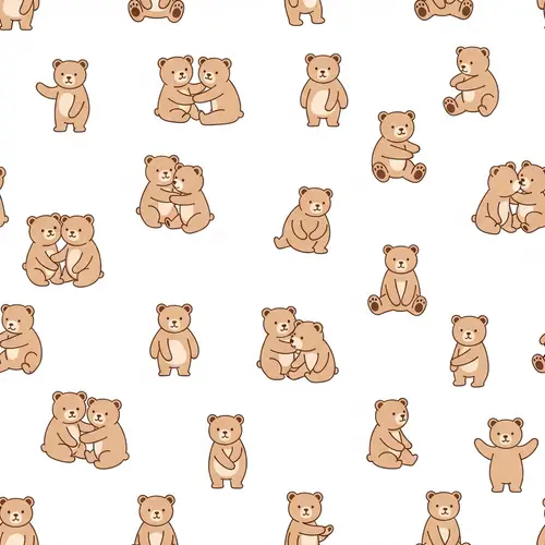 Minimal Little Bears Background Pattern