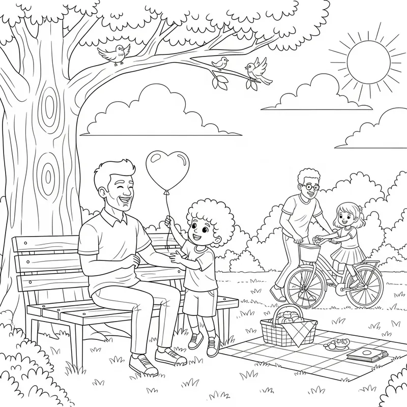 Father's Day Coloring with Kids in Park | Interactive Fun! Father's Day Coloring with Kids in Park | Interactive Fun!