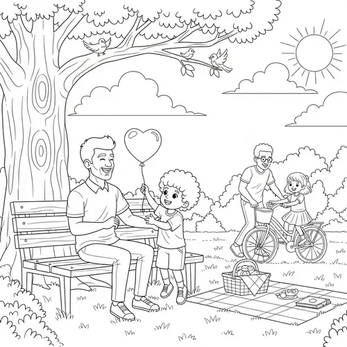 Father's Day Coloring Activity for Kids in Park | Hands-On Fun!