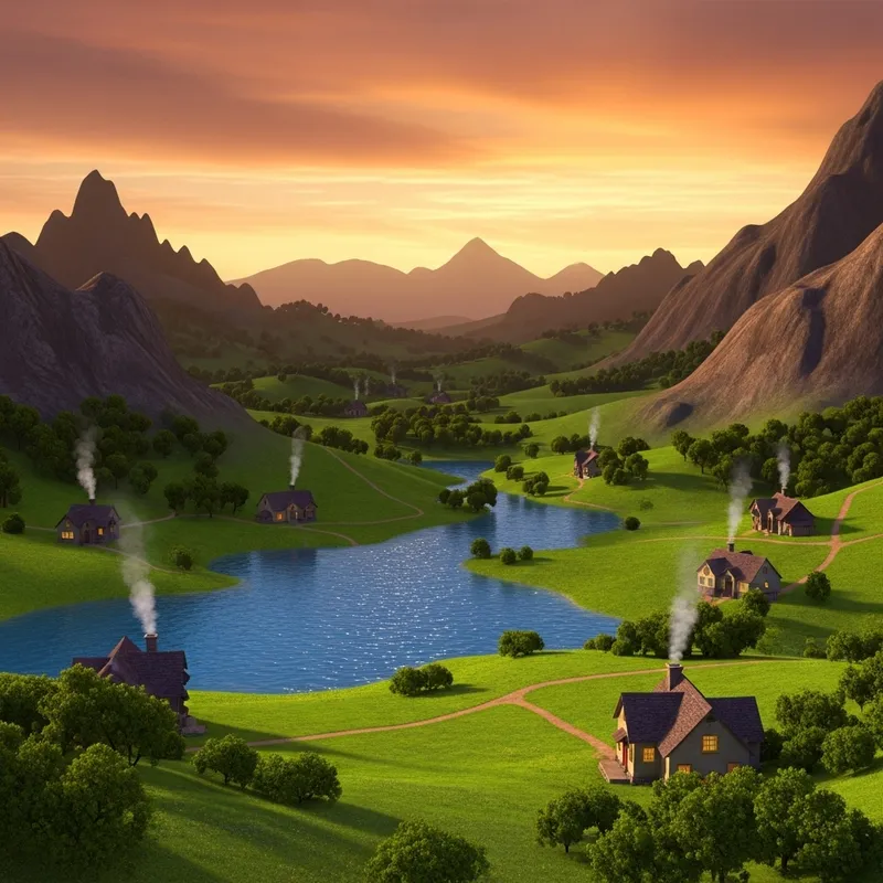 Pixar-Style Mountain Landscape | Vibrant Animation