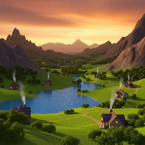 Pixar-Style Mountain Landscape | Vibrant Animation
